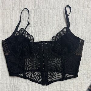For Love And Lemons Black Lace Bustier